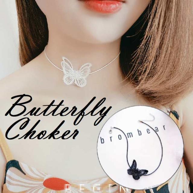 レース バタフライ チョーカー