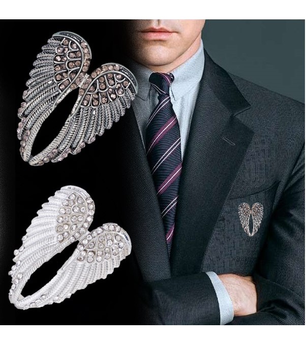 ウィング ブローチ ラインストーン