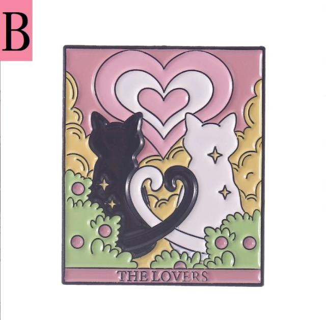 猫 タロットカード ピンバッジ