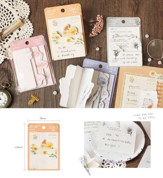 付箋 花柄 ステッカー デコレーション メッセージ カード デコ 手帳  