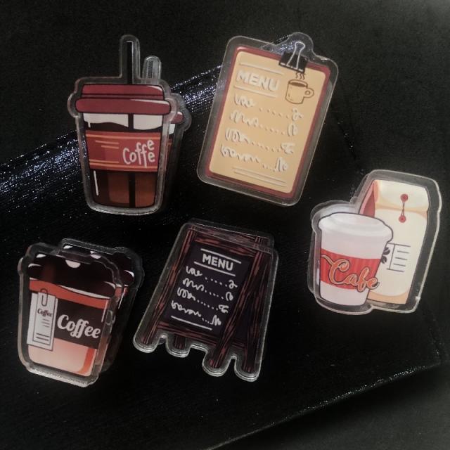 コーヒー柄 小さな メモクリップ