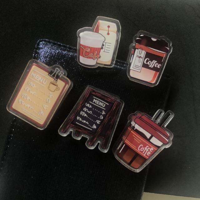 コーヒー柄 小さな メモクリップ