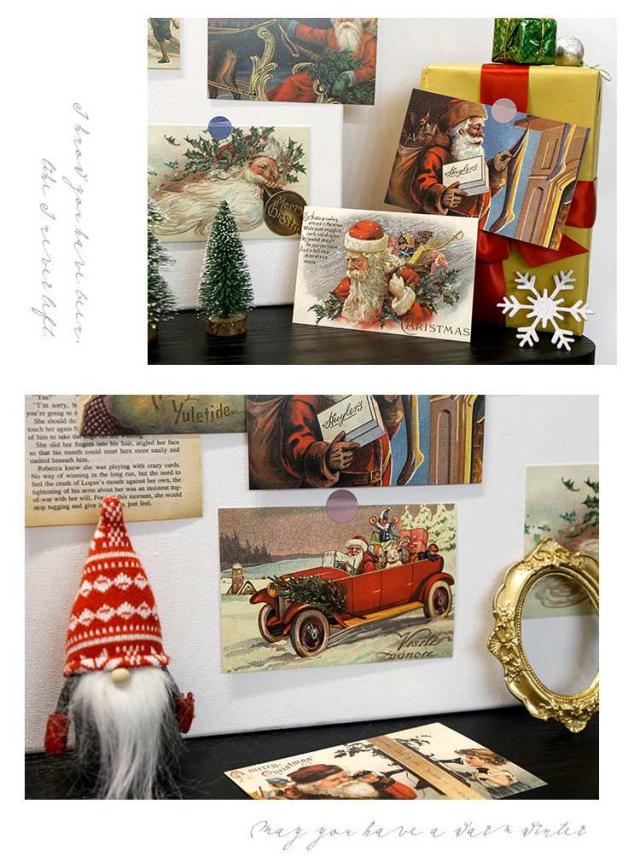 レトロ クリスマスポストカード