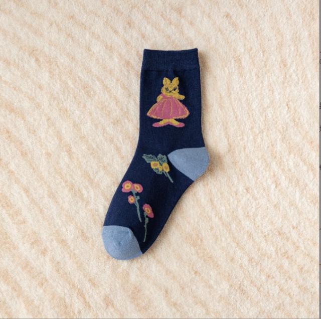 ウサギ模様 ソックス