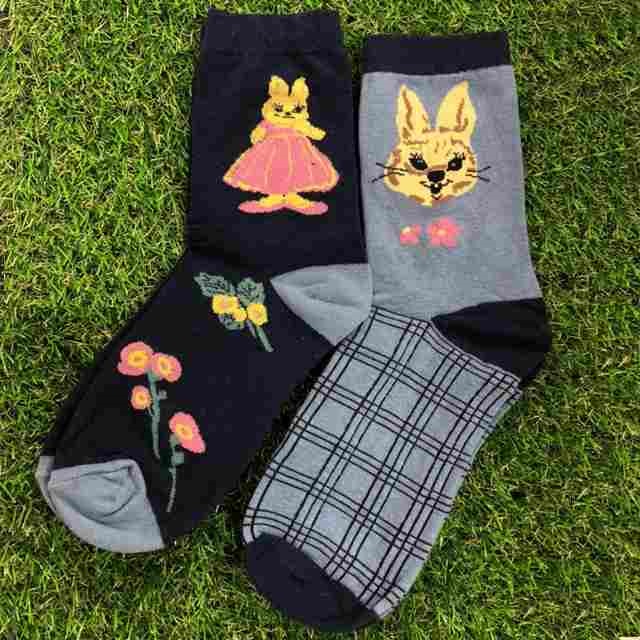 ウサギ模様 ソックス