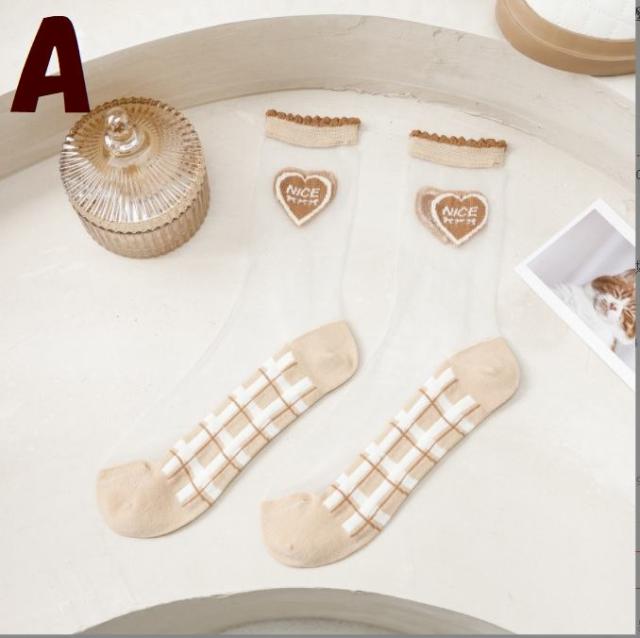 シースルーフラワーソックス