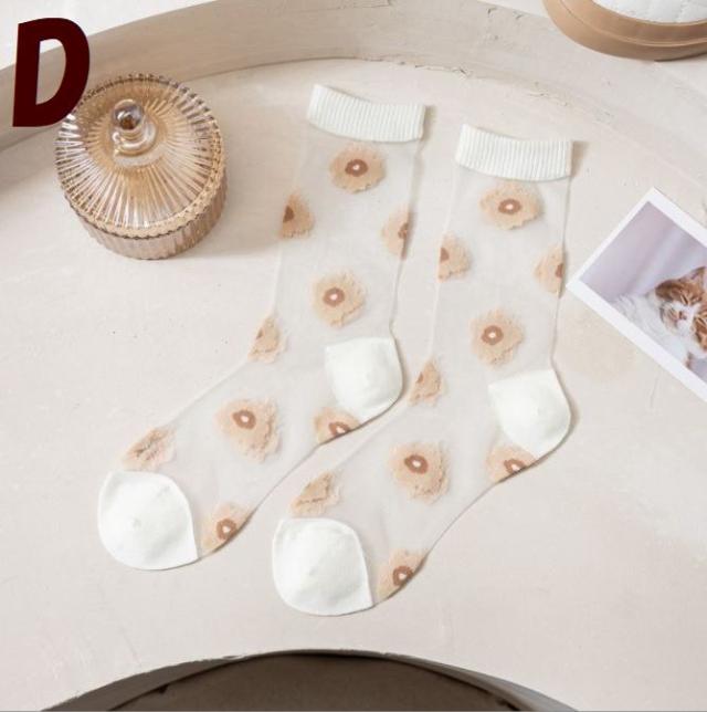 シースルーフラワーソックス