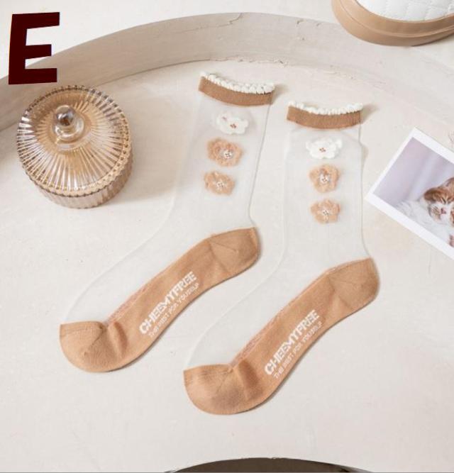 シースルーフラワーソックス