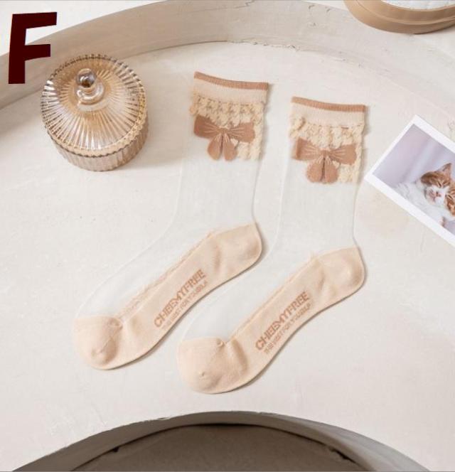 シースルーフラワーソックス