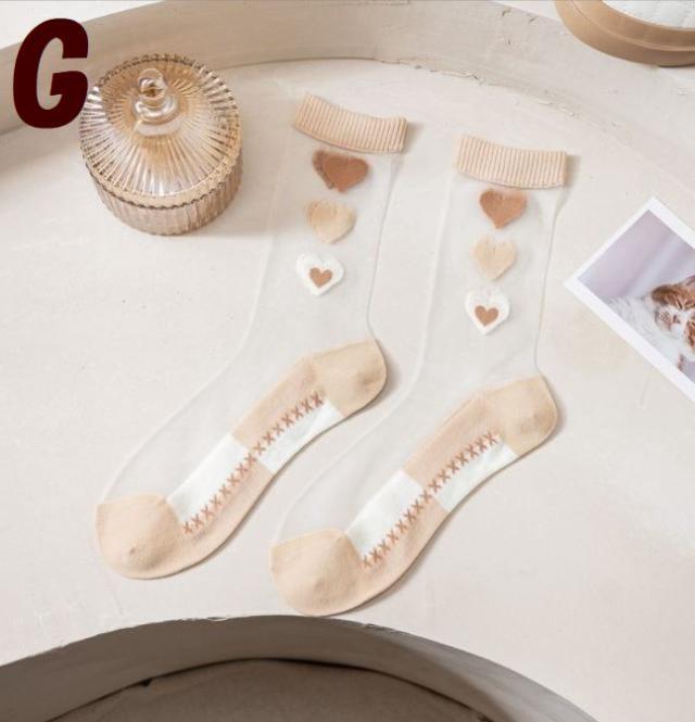 シースルーフラワーソックス