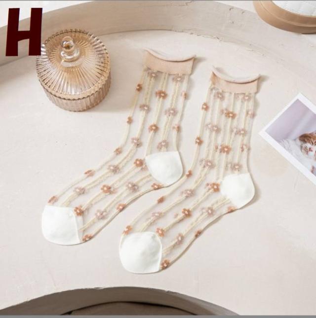 シースルーフラワーソックス