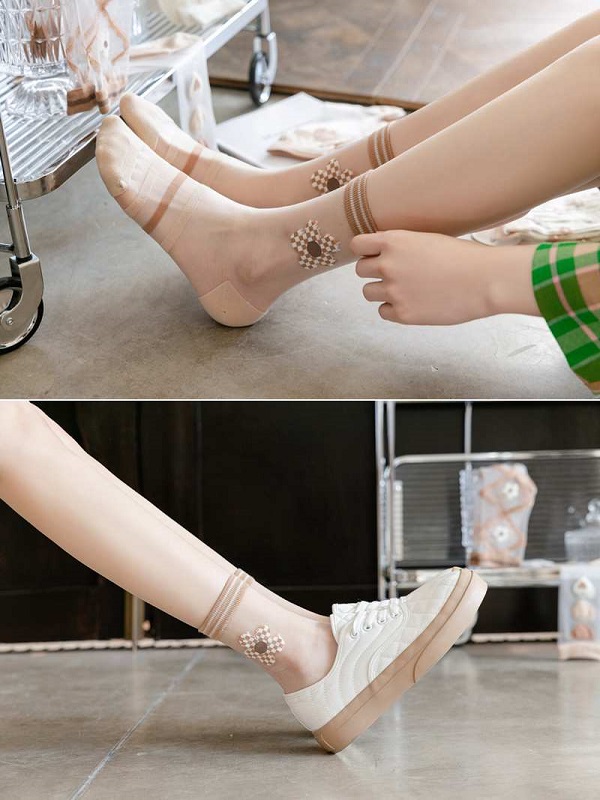 シースルーフラワーソックス