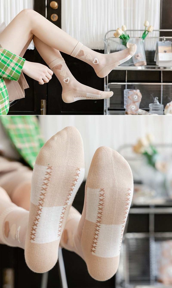 シースルーフラワーソックス