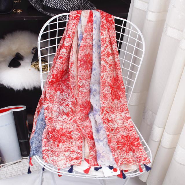 ボヘミアン風 タッセル ストール