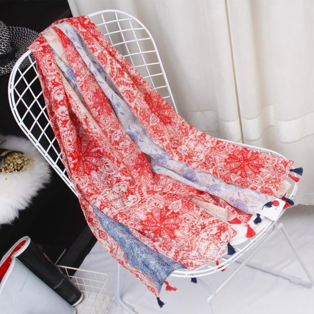 ボヘミアン風 タッセル ストール