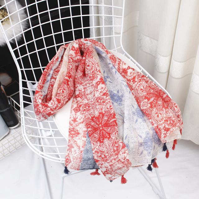 ボヘミアン風 タッセル ストール