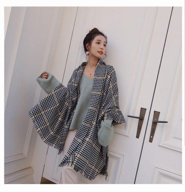 千鳥柄 大判 ストール