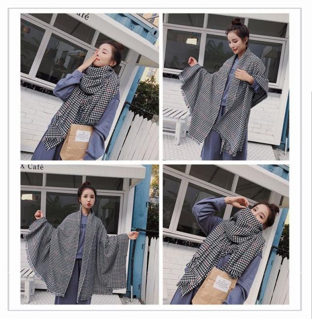 千鳥柄 大判 ストール