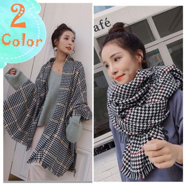 千鳥柄 大判 ストール