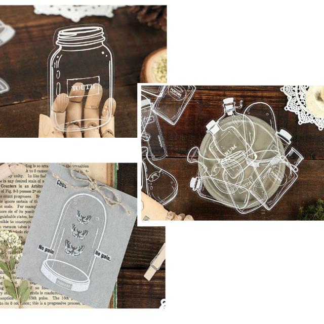 ガラス瓶のデコステッカー