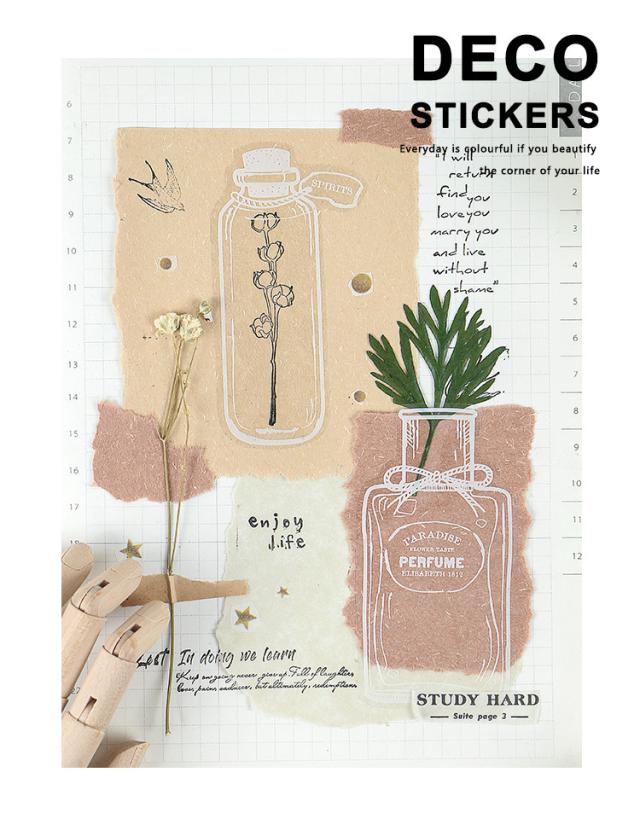 ガラス瓶のデコステッカー