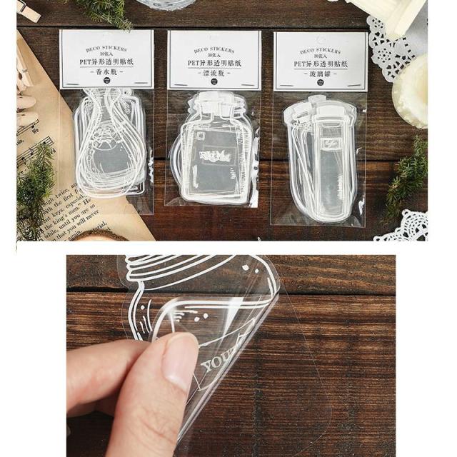 ガラス瓶のデコステッカー
