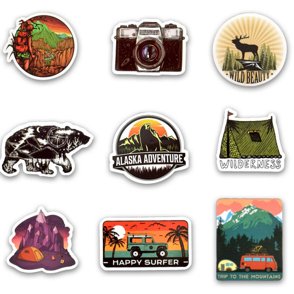 ステッカー アウトドア 登山 ロゴ