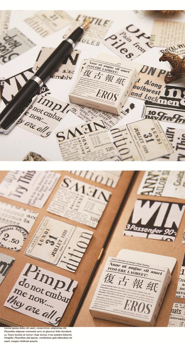  レトロ 新聞 フレークシール　