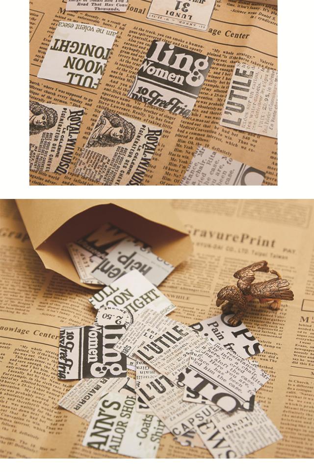  レトロ 新聞 フレークシール　