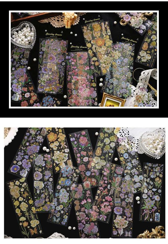 立体箔押し 花シール