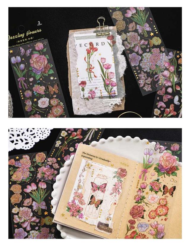 立体箔押し 花シール