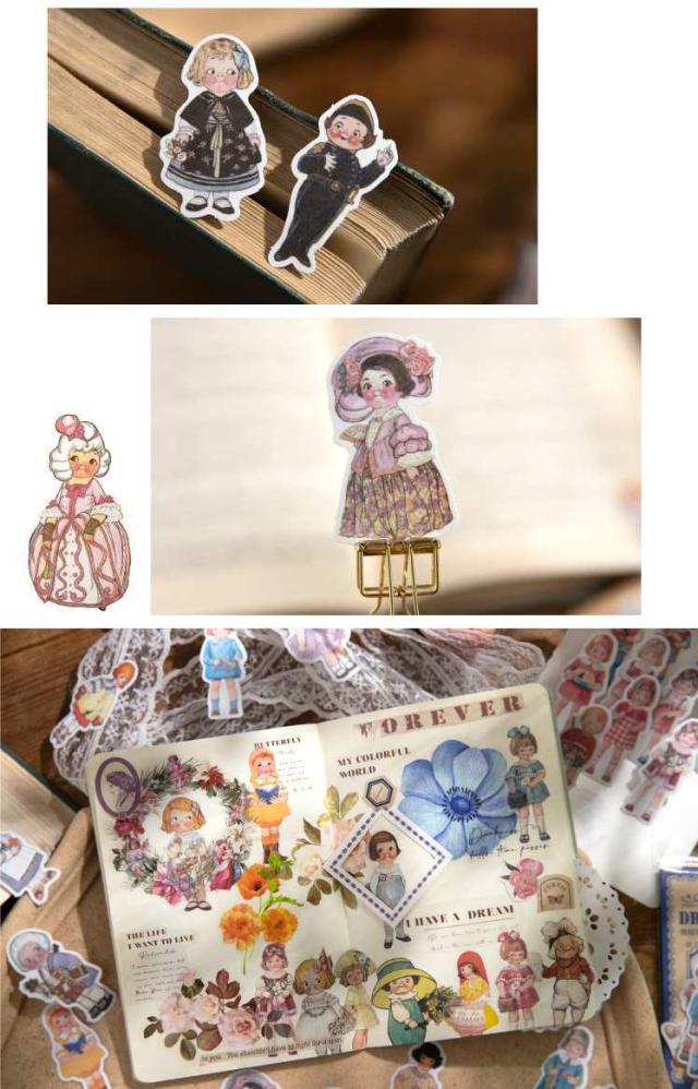 レトロ 子供 フレークシール