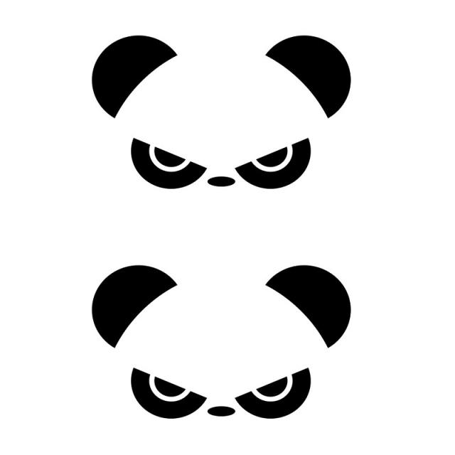 睨みパンダ カーステッカー