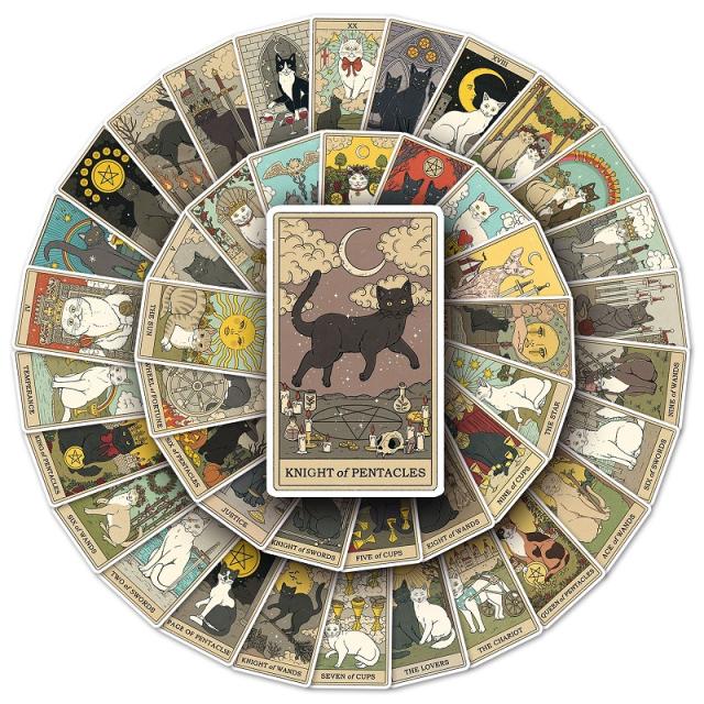 猫のタロットカード シール 78枚入り