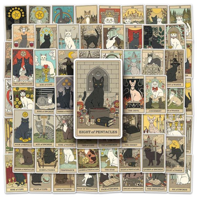 猫のタロットカード シール 78枚入り