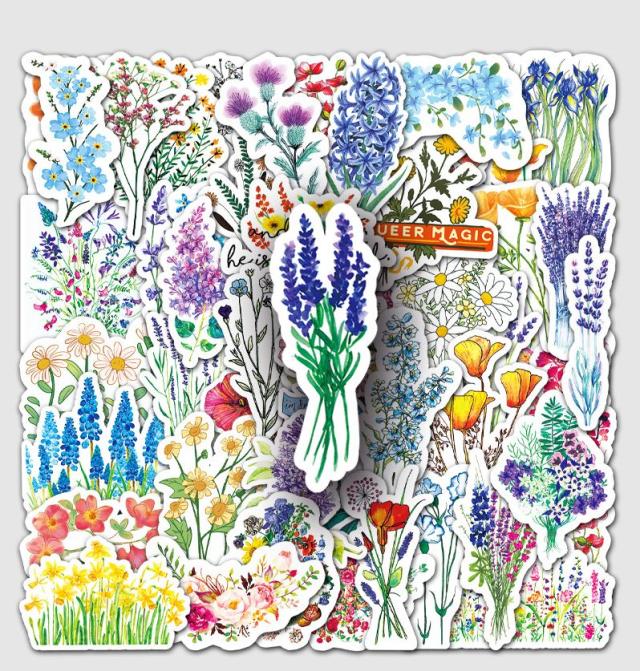 フラワー ステッカー フレークシール 50枚セット