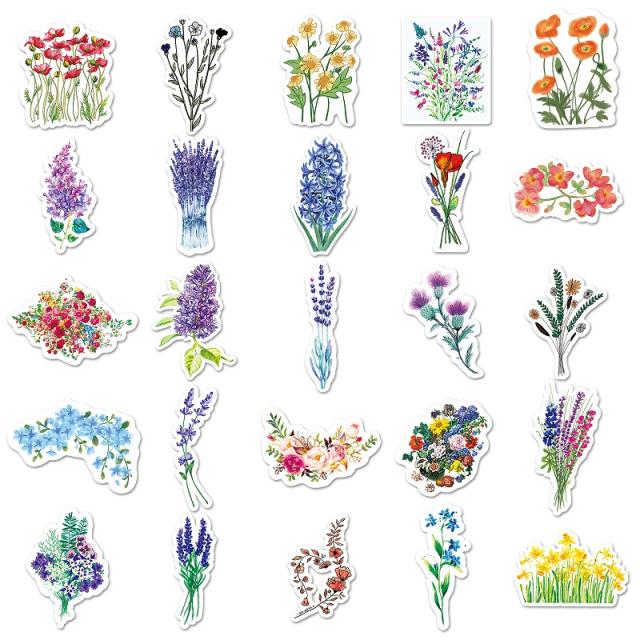 フラワー ステッカー フレークシール 50枚セット