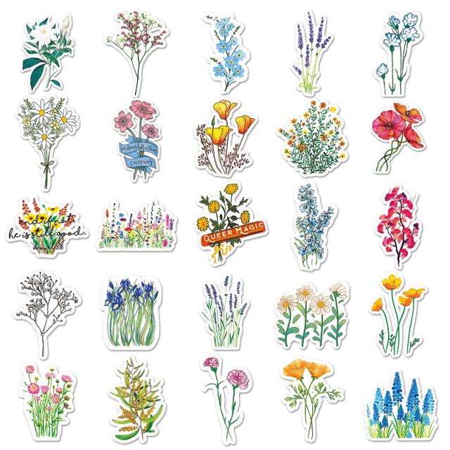 フラワー ステッカー フレークシール 50枚セット