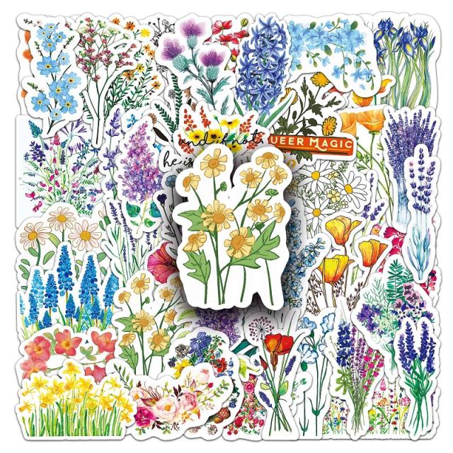 フラワー ステッカー フレークシール 50枚セット