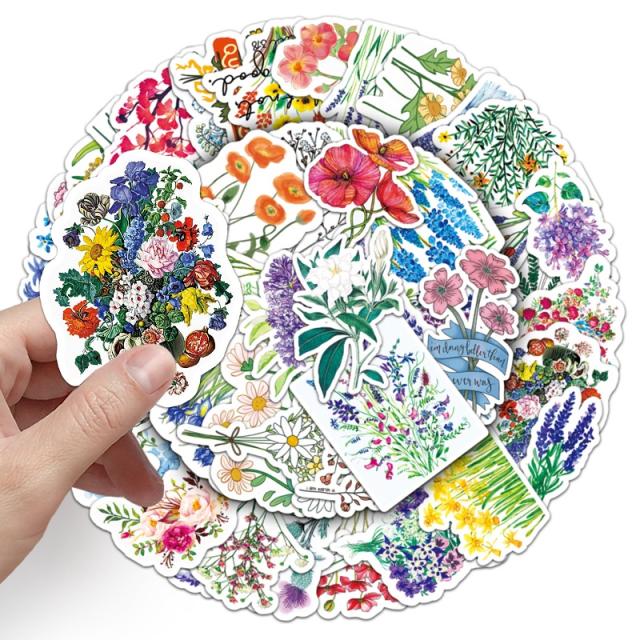 フラワー ステッカー フレークシール 50枚セット