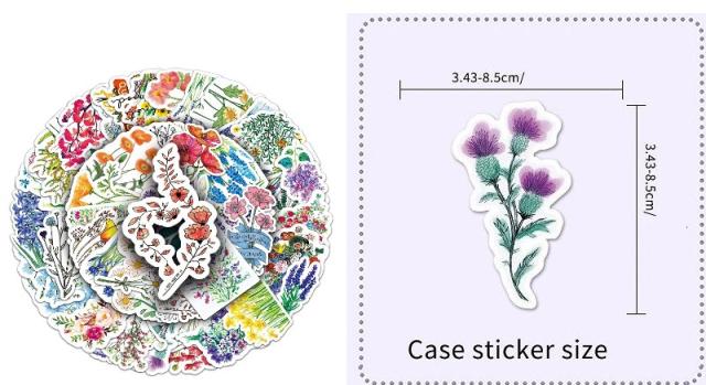 フラワー ステッカー フレークシール 50枚セット