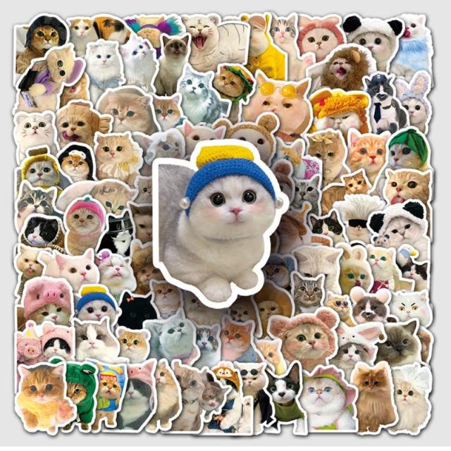 ファンシー ネコ 猫 シール cat 100枚セット