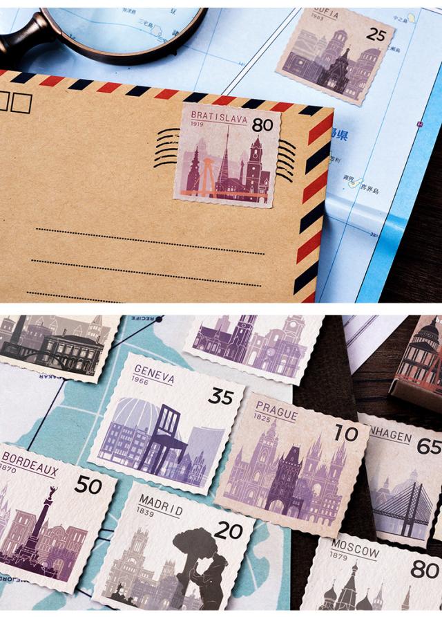 切手風　フレークシール