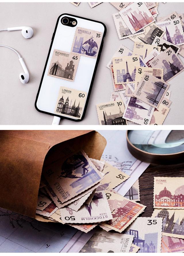 切手風　フレークシール