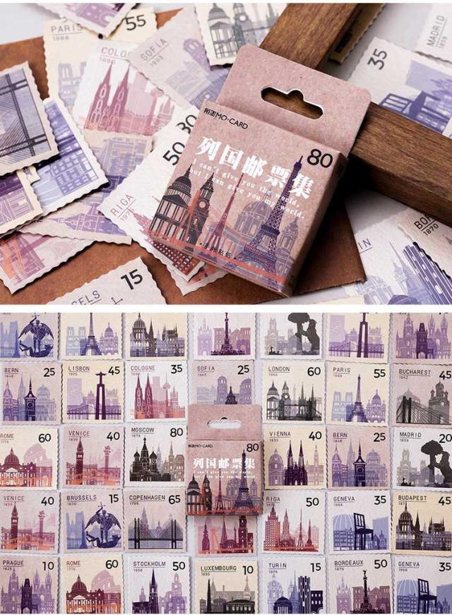 切手風　フレークシール