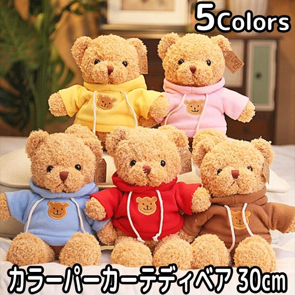 ぬいぐるみ カラー パーカー テディベア