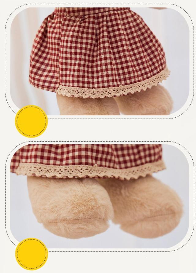 ぬいぐるみ チェックお洋服のくま