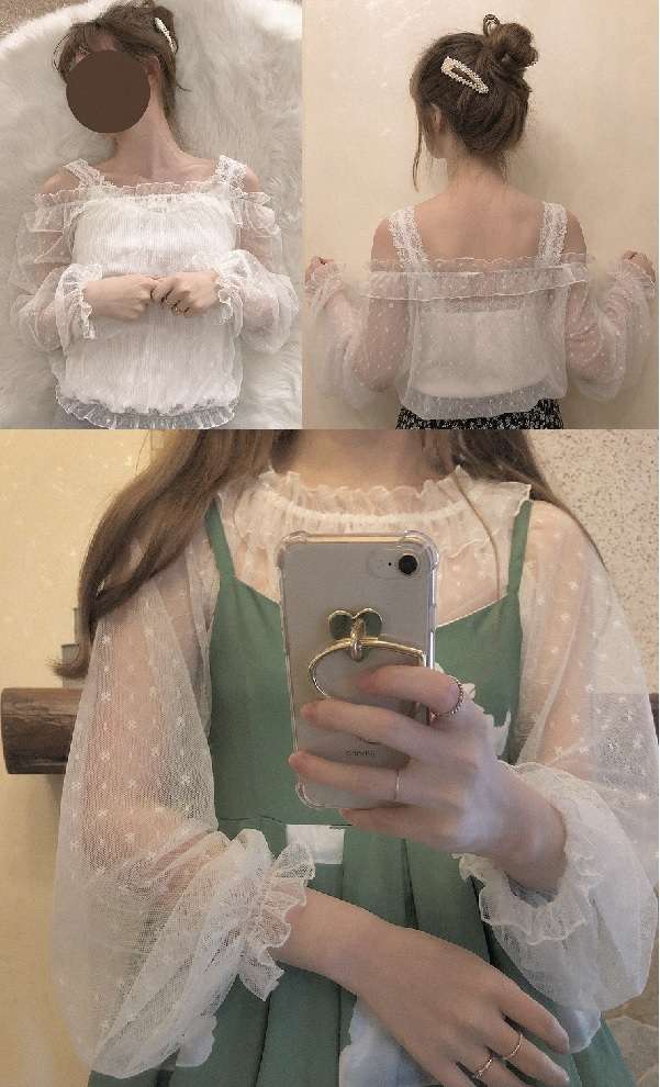 ファンシー レース ブラウス