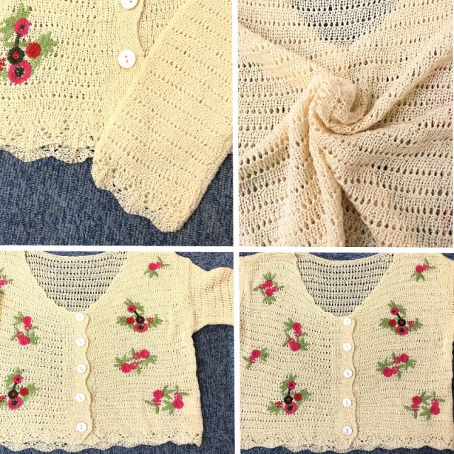 ショート丈長袖カーディガン