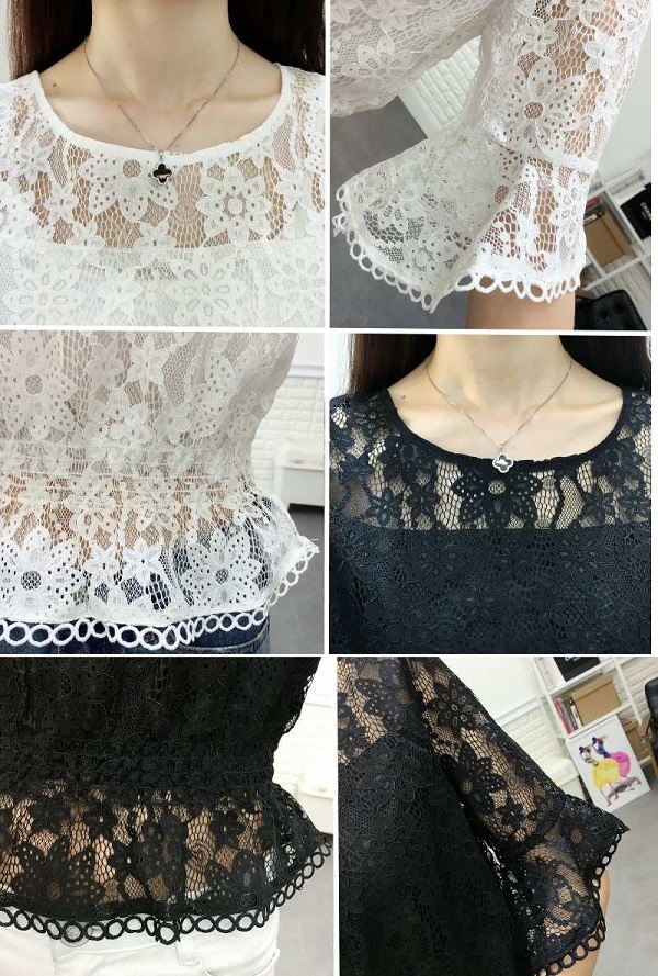 レース フリルブラウス<